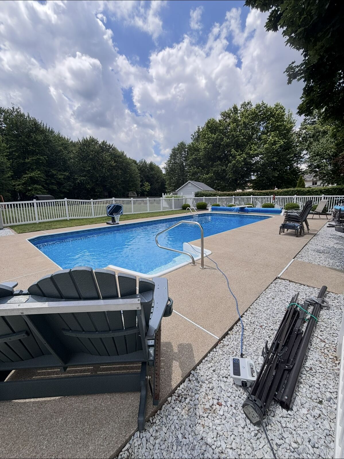 Freshly cleaned pool deck and patio